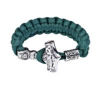 TQWSVUM Norse Viking Thor's Mjolnir Hammer Camouflage Paracord Bracelet, Les Cornes d'Odin, Vegvisir, Valknut, Helm of Awe