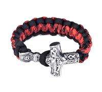 TQWSVUM Norse Viking Thor's Mjolnir Hammer Camouflage Paracord Bracelet, Les Cornes d'Odin, Vegvisir, Valknut, Helm of Awe