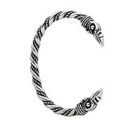 TQWSVUM Tête de Loup Nordique Bracelet en Acier Inoxydable Fenrir Odin Raven, Bracelet À Manchette Ouverte Réglable pour Hommes Femmes, Bijoux Scandinaves Punk Gothique Païen