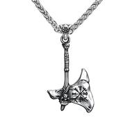 TQWSVUM Viking Boussole Crâne Tête Hache Pendentif Collier - Nordic Vegvisir Axes en Acier Inoxydable Amulette - Hommes Vintage Celtic Dragon Totem Protection Bijoux Cadeau