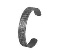 TQWSVUM Viking en Acier Inoxydable Rune Bracelet pour Hommes Femmes - Nordique Elder Futhark Runes Manchette Bracelet - Vintage Punk Mode Ouverture Réglable Bracelet Amulette Bijoux
