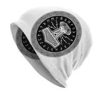 TQWSVUM Viking Pirate Bonnet Chapeau pour Hommes Femmes - Mythologie Nordique Imprimé Slouchy Skull Caps - Païen Vintage Gothique Médiéval Léger Course Élastique Mince Bonnet