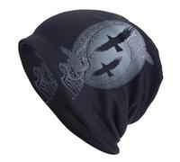 TQWSVUM Viking Pirate Bonnet Chapeau pour Hommes Femmes - Mythologie Nordique Imprimé Slouchy Skull Caps - Païen Vintage Gothique Médiéval Léger Course Élastique Mince Bonnet