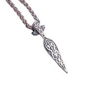 TQWSVUM Viking Spear Collier pour Homme Et Femme - Vintage en Acier Inoxydable Odin's Spear Gungnir Pendentif Collier - Nordique Pirate Warrior Sword Head Noeud Celtique Amulette Bijoux