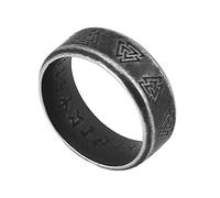 TQWSVUM Viking Valknut Bague en Acier Inoxydable Pour Hommes Femmes Taille 7-13, Norse Viking Futhark Ring, Handmade Vintage Odin Symbol Amulet Ring Jewelry