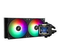TR FW240 Black ARGB CPU Water Cooler with 2 PWM Fans, Water Pump Speed is 3000RPM,S-FDB Bearing, for AMD AM4/AM5,Intel LGA1150/1155/1200/1700/2011,IPS LCD Screen