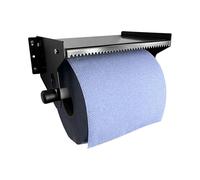 TR Home Solutions Porte-rouleau et porte-serviettes en papier - Distributeur mural en acier brossé noir - Support en métal robuste pour cuisine, garage, atelier ou restaurant