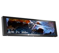 Tr ofeo Vision 9.16 Écran de surveillance LCD en temps réel pour PC, affichage du boîtier 1920 x 480, câble unique USB de type C, statistiques matérielles et affichage GIF pour PC de bureau (noir)