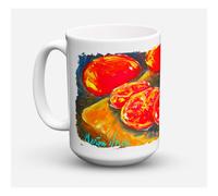 ""Tr sors de Caroline MW1099CM15 L gumes-Tomates Slice It Up Tasse caf en c ramique pour micro-ondes 15 oz Multicolore""