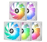 TR TL-C12CW-S X5 CPU Air Fan 120mm ARGB Case Cooler Fan, PWM Silent Computer Fan avec roulement S-FDB, jusqu’à 1550RPM Speed Cooling Ventilateur,Ventilateur de refroidissement PC,5-Fan Packs,Blanc
