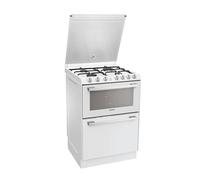 Rosieres - Cuisinière gaz combiné lave-vaisselle 60cm 6c 56db blanc TR4GNORB/1 - inox