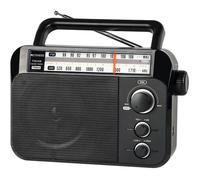 TR604 Radio Portable FM,Poste Radio Pile et Secteur,Excellente Réception Antenne,Transistor,Enceinte,Prise Casque,Grand écran (Noir)