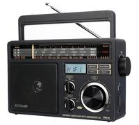 TR618 Poste Radio Portable, Radio Pile et Secteur, Transisitor FM AM SW, Lecteur MP3 USB SD TF, Prise de Casque (Gris Foncé)