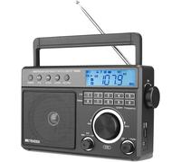 Tr629 Poste Radio Portable,Dab Radio Piles,Fm Am Sw,Usb Micro Carte Sd,Mp3Haut-Parleurs,Prise Casque,Réveil,L'Écran Lcd,Simples(Gris Foncé)