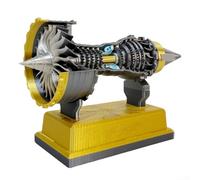 TR900 Turbofan Kit de modèle de moteur à jet fonctionnel de 12 cm avec lumière LED - Système d'entraînement dynamique pour ordinateur de bureau - Ensemble de construction aéronautique (jaune)