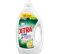 X•Tra Total - Lessive Liquide - 4+1 - Propreté - Eclat - Fraîcheur - Engagé pour vous - Economique - Aloe Vera & Savon de Marseille - Efficace des 20°C - Convient aux Peaux Sensibles - 63 Lavages