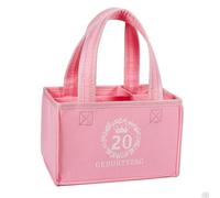 trabag Cadeau amusant pour femme, sac à main pour femme, 6 bouteilles, cadeau pour anniversaire, sac à main, cadeau de bière, cadeau pour les amateurs de bière, Rose, 20e anniversaire