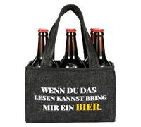trabag Sac à main pour homme - Cadeau de bière amusant pour homme - « When Du das lesen Kannst » - Apportez-moi une bière - Cadeau d'anniversaire pour homme
