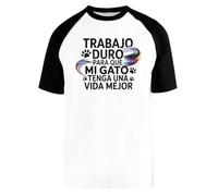 Trabajo Duro Para Que Mi Gato Tenga Una Vida Mejor Baseball T-Shirt Unisex Men Women Short Sleeve