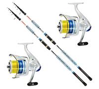 Trabucco Kit surfcasting composé de 2 cannes Avalon 4 m 150 g + 2 moulinets Avalon 6500 avec fil