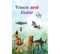 Trace and color: Activity book with 25 easy drawings to connect and color, ideal for ages 4-8 and perfect for stimulating concentration and fine motor skills.