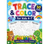 Trace and Color for Kids Ages 4-7: Learn to Trace, Draw & Color | 50 Fun Preschool Activities with Princesses, Knights, Dinosaurs, Ships & More