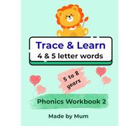 Trace and Learn 4 & 5 letter words Phonics | Workbook 2 for kids aged between 5 and 8 | Learn phonics and spelling for 50 plus word families in a ... coloring activities to make it engaging