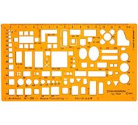 Trace Gabarit Architecte 1:100 - Gabarit Architecte 1/100 - Normographe Architecture 1/100 - Pochoir Architecture - Gabarit de Mobilier - Gabarit de Dessin Technique - Decoration Interieur Echelle