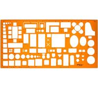 Trace Gabarit Architecte 1:50 - Gabarit Architecte 1/50 - Normographe Architecture 1/50 - Pochoir Architecture - Gabarit de Mobilier - Gabarit de Dessin Technique - Decoration Interieur Echelle 1:50