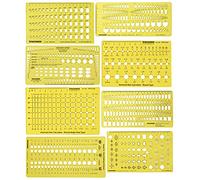 Traceease 8 Pièces Beaucoup D'Outils De Rédaction Modèle De Conception De Bijoux Pour La Taille De Pierre Et Calculateur De Poids, Motif Mix Pochoir Bijoux