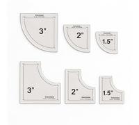 Traceease Ensemble de gabarits de patchwork Drunkard’s Path - Kit de 6 règles en acrylique (7,6 cm, 5 cm, 3,8 cm) marge de couture de 0,6 cm - Gabarits transparents de 4 mm d’épaisseur pour découpe