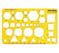 Traceease Trace Simple Stable, Hexagone Géométrique, Cercle, Carré, Symboles De Dessin De Triangle, Outils Pour Enfants Plastique Rectangle, Règle De Dessins D'Art Et D'Artisanat 13,9 Cm X 8,8 Cm