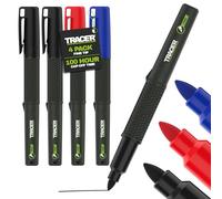 Tracer 2.0 Marqueur Indélébile Fin x4 Noir Bleu Rouge Permanent