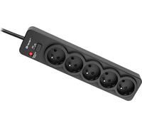 Tracer 46976 Powerguard 1.8m Black (5 Outlets)