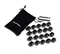 TRACER Boulons de roue Écrous de roue Capuchons de protection - 20x Capuchons de boulons de roue 17 mm noir - Capuchons d'écrous de roue - Capuchons de protection universels en plastique