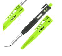 Tracer Crayon 2.0 à Trou Profond 2,8 mm 2B avec Holster et Aiguiseur | Portée jusqu’à 145 millimètres, grip texturé, clip robuste, bouton anti-poussière, bois, métal, céramique, plastique