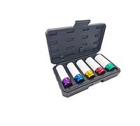 TRACER Jeu 5 Douilles Choc Protection Jantes Alliage 15-22 mm, Carré 1/2 Pouces, Rangement Boîte, Acier Cr-Mo