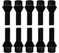 TRACER Lot de 10 boulons de roue conique Noir M14 x 1,5 38 mm