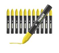 Tracer Lot de 12 crayons de bois de construction Jaune. 12 crayons de marquage multi-surfaces jaunes