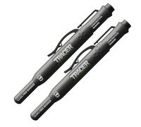 Tracer Lot de 2 marqueurs de chantier noirs sans obstruction avec étuis de chantier (marqueurs multi-usages parfaits pour les surfaces brillantes et poussiéreuses) - Lot de 2. Noir