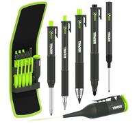 Tracer Pencil 2.0 Kit de marquage 6 pièces avec marqueur craie à trou | Comprend 3 crayons, marqueurs permanents et à pointe longue avec étuis, le tout dans un étui de transport durable pour une