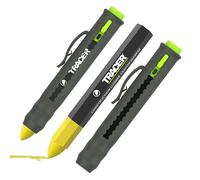 Tracer Porte-crayon de bois avec crayon jaune - Marqueur crayon de construction avec mécanisme d'extension et clip intégré pour chemise/pantalon