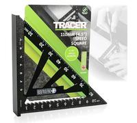 TRACER Speed Square 110 mm (4,5") Équerre de chevrons avec échelle métrique et hanche et vallée Outil de marquage pour toiture et menuiserie