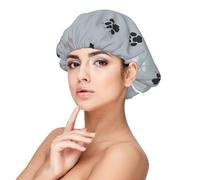 Traces d'empreintes de pattes Cate,Bonnet de nuit en satin pour adulte - Bonnet de nuit élastique pour femme, couvre-cheveux de nuit