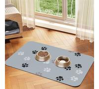 Traces d'empreintes de Pattes Cate,Tapis d'alimentation pour Animaux de Compagnie, Sets de Table en Cuir PU pour Chats et Chiens,40x60cm