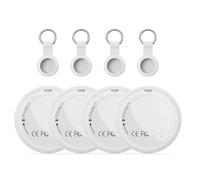 Traceur Bluetooth Blanc - 4 Pack Air Tracker Tag Compatible avec Apple Localiser (Uniquement iOS), Trouve Téléphone et Clés, GPS Localisateur pour Sac à Dos, Animaux, Voiture, Portefeuille