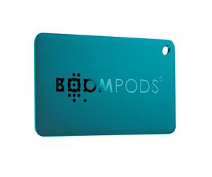 Traceur Bluetooth Rechargeable Qi Format Carte pour Portefeuille Boompods Bleu