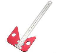 Traceur central en alliage d'aluminium de 300 mm avec jauge de ligne carrée et bloc de positionnement intégré pour un dessin technique précis et un marquage central