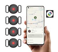 Traceur Chien & Chat pour Android sans Abonnement, Localisateur Android pour Collier, Compatible avec Google Find Hub, Imperméable et Durable，Noir-Quatre