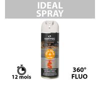 Traceur de chantier fluorescent 360° IDEAL SPRAY Blanc SOPPEC